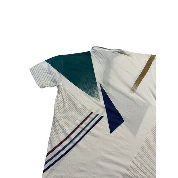 Vintage van heusen men Golf Shirt White Blue Green Polo Players  Sz Medium - Picture 4 of 8